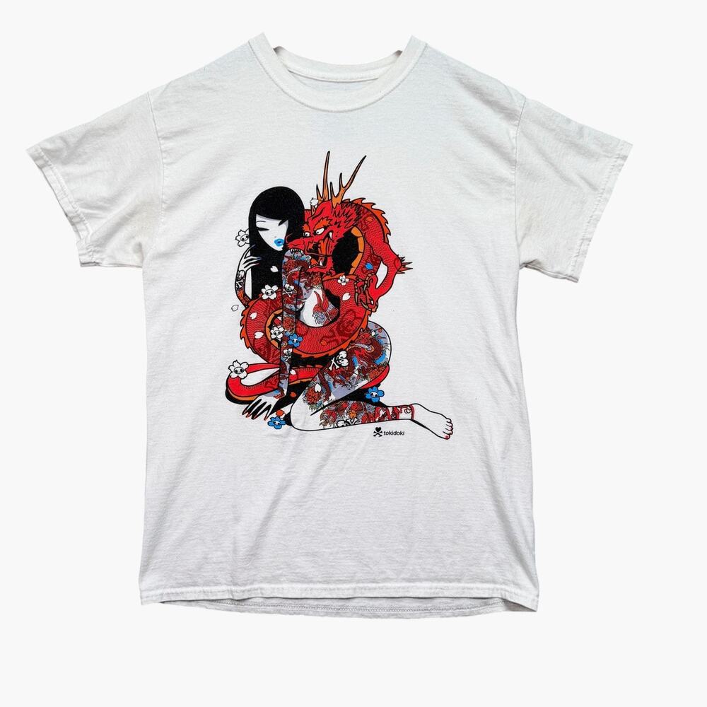 Tokidoki Men’s T Shirt Sexy Asian Tattoo Girl Japanese Dragon Anime Japan Tee M